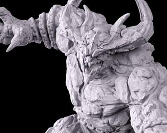 Rock Golem Miniature, Resin Earth Elemental, RPG Boss Monster
