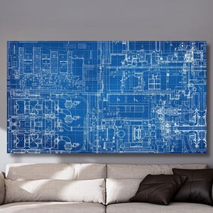 Custom Blueprint Art,Huge canvas wall art,Blueprint Canvas,Wall Decor,Blueprint poster,home decor,modern art,ready to hang,gift for home 645
