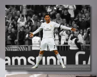 Lienzo de Cristiano Ronaldo, impresiones de Cristiano Ronaldo, póster de Cristiano Ronaldo, lienzo de fútbol, regalo para hombre, CR7, decoración, decoración deportiva 532A