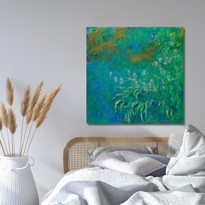 Claude Monet-irises Canvas Wall Art,flower print poster,Painting,vintage,modern art,Canvas print,home decor,ready to hang,High quality 177A