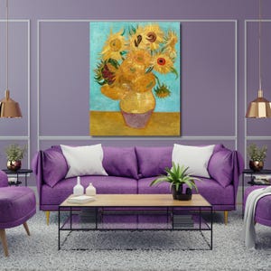 Vincent Van Gogh-Vase with Twelve Sunflowers canvas,canvas wall art,home decor,Painting,landscape,modern art,Canvas print,Ready To Hang 57A