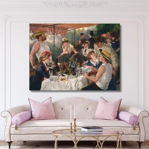 Pierre Auguste Renoir-luncheon of the boating party canvas,home decor,Painting,classic art,Canvas print,wall decor,vintage art,framed 55A