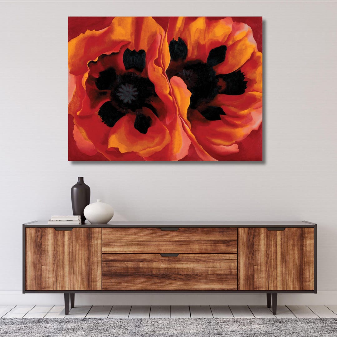 Georgia O'keeffe-oriental Poppies Landscape Canvas,painting,landscape ...
