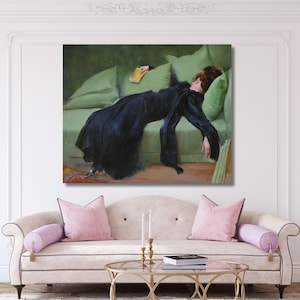 Ramon Casas-decadent young woman after the dance canvas,woman print poster,home decor,Painting,vintage,modern art,Ready To Hang,gift home 1A
