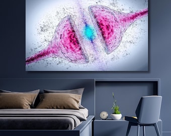 Synapses cortical neurons medical,science canvas,Science neurology brain wall Art,Brain poster,Decor,Abstract,home decor,ready to hang 610A