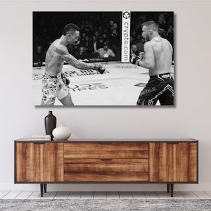 Max Holloway KO of Justin Gaethje UFC canvas Wall Art,Max Holloway print Poster,Gym Wall Decor,Fitness Wall Art,UFC Poster,Ready to Hang 729
