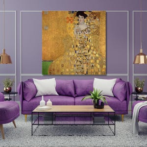 Gustav Klimt-Portrait of Adele Bloch-Bauer (1907) canvas wall art,paint,home decor,portrait print,modern art,gift for home,reday to hang 8A
