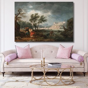 Claude Joseph Vernet-The four times of day-Midday Canvas wall art,Canvas print,classic art,vintage,landscape,Ready To Hang,gift for home 7A