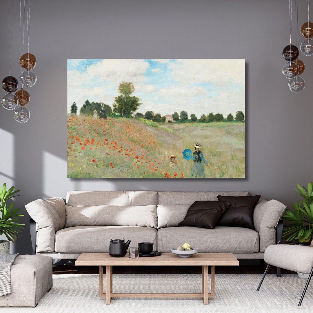 Claude Monet-poppy Fields Near Argenteuil (1873) Canvas Wall Art ...