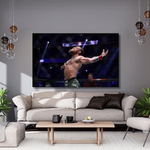 Conor McGregor UFC Champion Poster,Gym canvas Wall Art,Fitness Room Wall Decor,UFC Box Fighting,Conor print Poster,Ready to hang,Gift 616A
