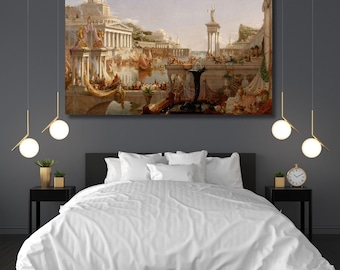 Thomas cole-The Course of Empire:The Consummation of the Empire (1836) canvas,Painting,print poster,home decor,vintage,Ready To Hang,gift 14