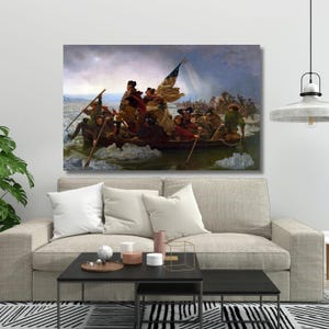 Emanuel Leutze-Washington Crossing the Delaware (1851) Canvas Wall Art,print poster,vintage,classic art,home decor,Ready To Hang,gift 1A