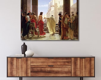 Ecce Homo Behold the Man Antonio Ciseri canvas wall art,religious wall art,christian art,Jesus Christ print poster,home decor,gift home 680A