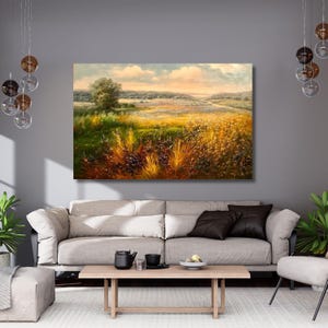 Wildflowers Field canvas wall art,Spring Flowers Print poster,Home Decor,modern wall art,landscape,Farmhouse Canvas Art,wall decor,gift 247A