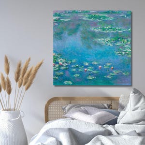 Claude Monet-Water Lilies Canvas Wall Art,flower Print poster,impressionism,vintage,modern art,monet print,floral,ready to hang,gift home 5A