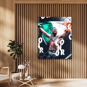 Conor McGregor UFC Champion Poster,Gym canvas Wall Art,Fitness Room Wall Decor,UFC Box Fighting,Conor print Poster,Ready to hang,Gift 2A