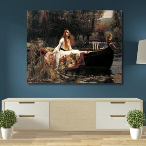John William Waterhouse- the lady of shalott Canvas wall art,woman poster,wall decor,classic art,vintage,home decor,ready to hang,gift 23A
