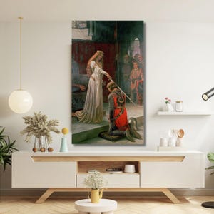 Edmund Blair Leighton-The Accolade Canvas Wall Art, Knight woman Poster,Vintage Art,Home Decor,Painting,classic art,print,reday to hang 1A
