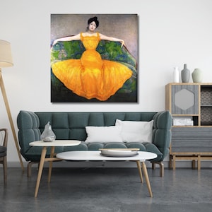 Woman in Yellow dress by Max Kurzweil canvas wall art,home decor,Lady print poster,Painting,classic art,modern art,Ready To Hang,gift 449A