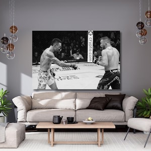 Max Holloway KO of Justin Gaethje UFC canvas Wall Art,Max Holloway print Poster,Gym Wall Decor,Fitness Wall Art,UFC Poster,Ready to Hang 729