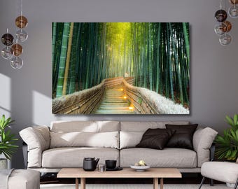 Bamboo forest canvas wall art,Kyoto Wall Art,Bamboo Wall Art,Bamboo Canvas,Forest print poster,Nature Wall Art,landscape,ready to hang 665A