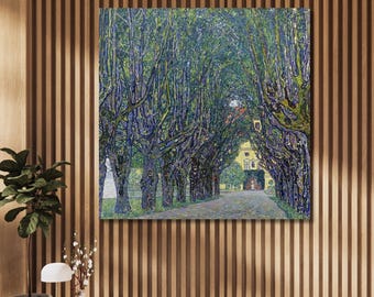 Gustav Klimt-Allee at Schloss Kammer (1910) canvas wall art,home decor,landscape print poster,Painting,modern art,gift home,ready to hang 7A