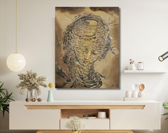 Salvador Dali Kopf - Raphaelischer Kopf Leinwand Wandbild, Salvador Dali explodierende Leinwand, Salvador Dali Poster, vintage, Wohnkultur, fertig zum Aufhängen, Geschenk 4A