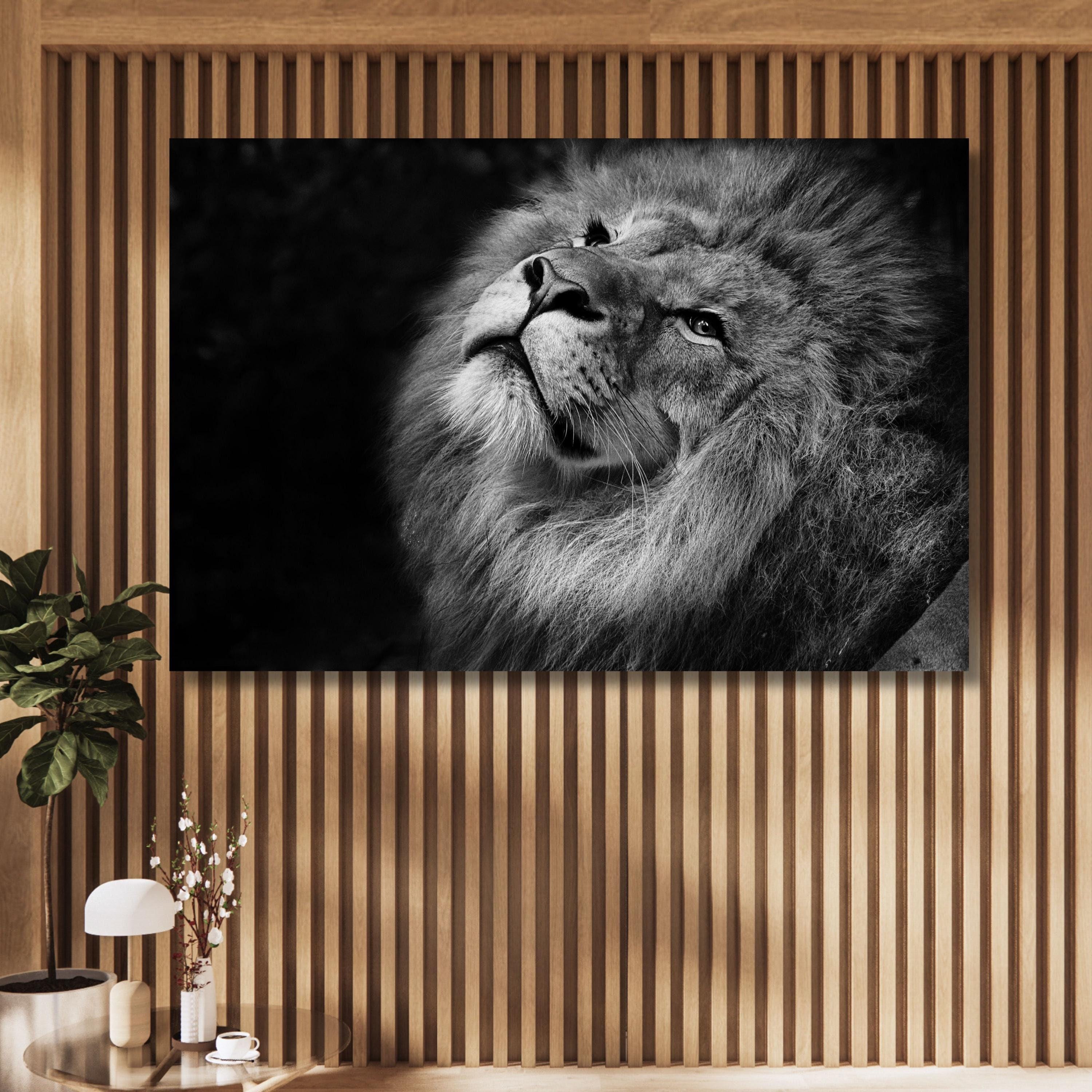 Lion White and Black Portrait Canvas,lion Wall Art,animal Print