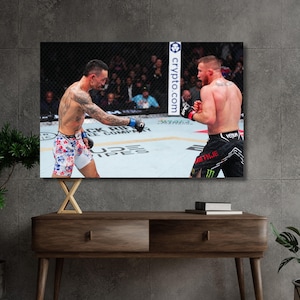 Max Holloway KO of Justin Gaethje UFC canvas Wall Art,Max Holloway print Poster,Gym Wall Decor,Fitness Wall Art,UFC Poster,Ready to Hang 132