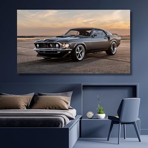 Ford Mustang canvas print,Ford Mustang Decor,Retro Car canvas,Muscle Car wall art,Oldtimer Wall art,Speed Wall Art,Classic Wall Art,gift 629