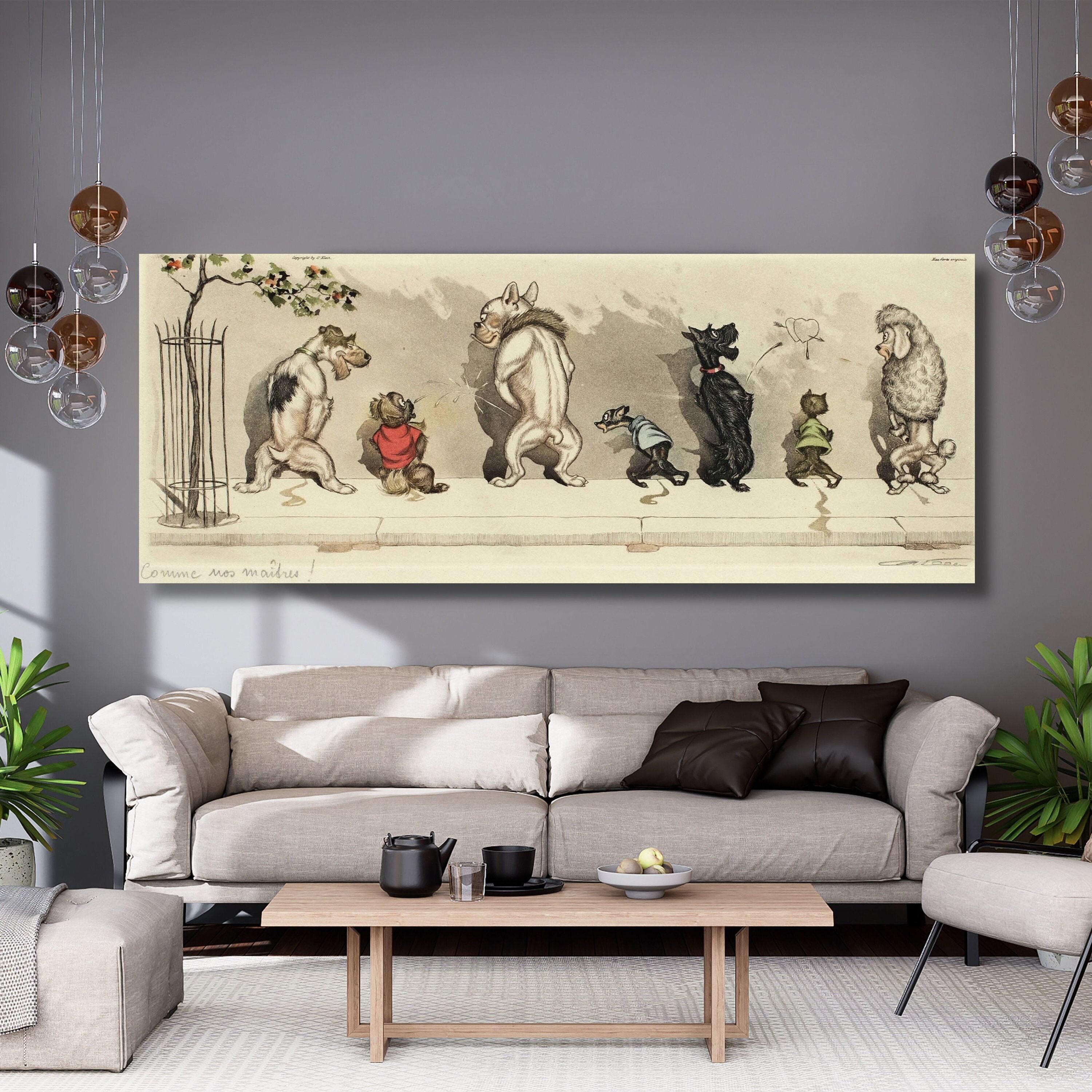 Boris O'klein-dirty Dogs of Paris Canvas Wall Art,dog Print Poster
