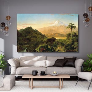 Frederic Edwin Church-South American landscape (1856)canvas,poster,home decor,Painting,Canvas print,classic art,modern art,Ready To Hang 12A