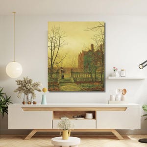 John Atkinson Grimshaw-autumn gold Canvas,Home decor,modern art,canvas print poster,wall decor,classic art,vintage art,Ready to hang 7A