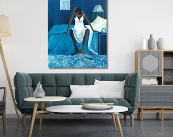 Blue Monday by Annie Lee Quality Print Ready to Hang Canvas Wall