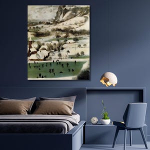 Pieter Bruegel the Elder-Hunters in the snow (1565) Canvas wall Art,reproduction art,landscape,print poster,modern art,vintage,home decor 3A