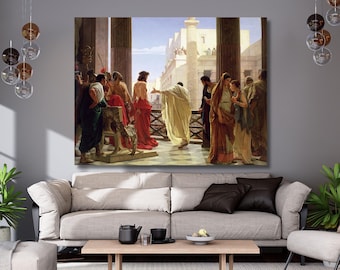 Ecce Homo Behold the Man Antonio Ciseri canvas wall art,religious wall art,christian art,Jesus Christ print poster,home decor,gift home 680A