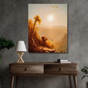 Sanford Robinson Gifford-October in the Catskills canvas wall art,home decor,Painting,landscape,sunset poster,modern art,Ready To Hang 127A