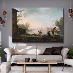 Claude Joseph Vernet-The four times of day- Morning Canvas wall art,home decor,Canvas print,vintage,landscape,Ready To Hang,gift for home 5A