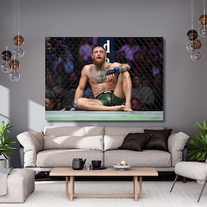 Conor McGregor UFC Champion Poster,Gym canvas Wall Art,Fitness Room Wall Decor,UFC Box Fighting,Conor print Poster,Ready to hang,Gift 617A