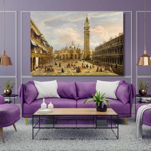 Francesco Zanin-Piazza San Marco canvas wall art,St. Mark&#39;s Square Poster,home decor,Painting,landscape print,modern art,Ready To Hang 1A