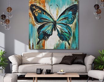Butterfly canvas wall art,butterfly print poster,butterfly decor,minimalist butterfly art,modern art,home decor,ready to hang,gift home 312A