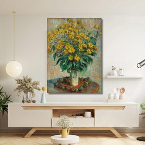 Claude Monet-Jerusalem Artichoke Flowers (1880) Canvas,Home decor,modern wall art,canvas print,classic art,vintage,realism,Ready to hang 33A