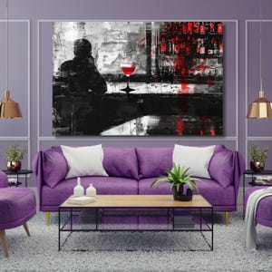 Bar Retro Gemälde LeinwandPub Wand Kunst, Vintage Bar Gemälde, Wohnkultur, moderne Wandkunst, gerahmt und fertig zum Aufhängen, Geschenk für Zuhause 323A