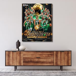 2023-2024 Campioni Boston Celtics Pronto da appendere Tela Arte murale, Poster NBA, Arte murale Basket, Poster Jayson Tatum-Jaylen Brown, Arredamento per la casa86