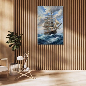 Sailing Ship Canvas Wall Art,Ship Poster,Pirate Ship Canvas Print,Sailing Boat Canvas Painting,living room decor,Ready to Hang,gift 302A