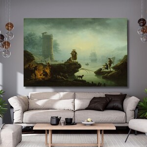 Claude Joseph Vernet-morning canvas,Canvas wall art,Canvas print,classic art,vintage,landscape,sea poster,Ready To Hang,gift for home 9A