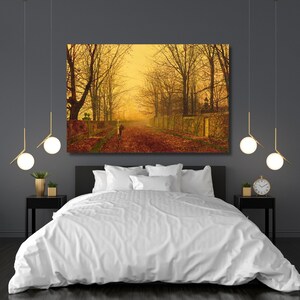 john atkinson grimshaw-Golden Light Canvas Wall Art,landscape,print poster,classic art,modern art,vintage art,home decor,ready to hang 2A