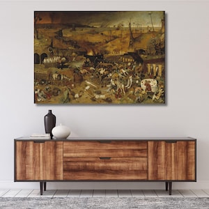 Pieter Bruegel the Elder-The Triumph of Death (1562) Canvas wall Art,reproduction art,landscape print poster,modern art,vintage,decor 1A