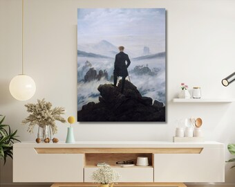 caspar david friedrich-Wanderer above the Sea of Fog canvas Wall Art,print poster,landscape,modern art,home decor,vintage,ready to hang 2A