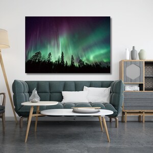 Northern Lights Canvas,Northern Lights Wall Art,Aurora Borealis Wall Art,Night Sky Print,modern wall art,home decor,landscape,gift home 381A